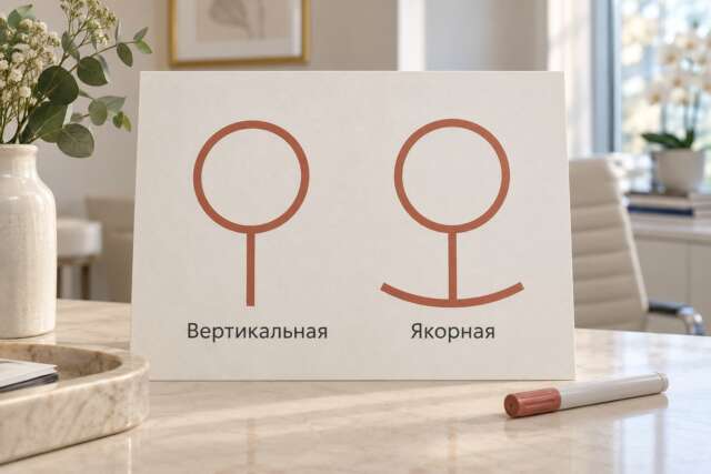 Вертикальная и якорная схемы рубцов: сравнительная иллюстрация